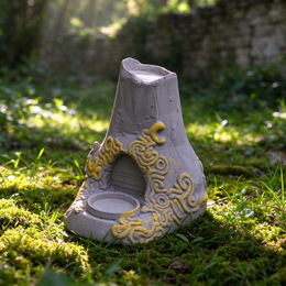 Handcrafted Hyrule Temple Statue – Zelda-Inspired Fantasy Decor, Handmade Ring Holder, Reptile Feeding Dish & Garden Ornament