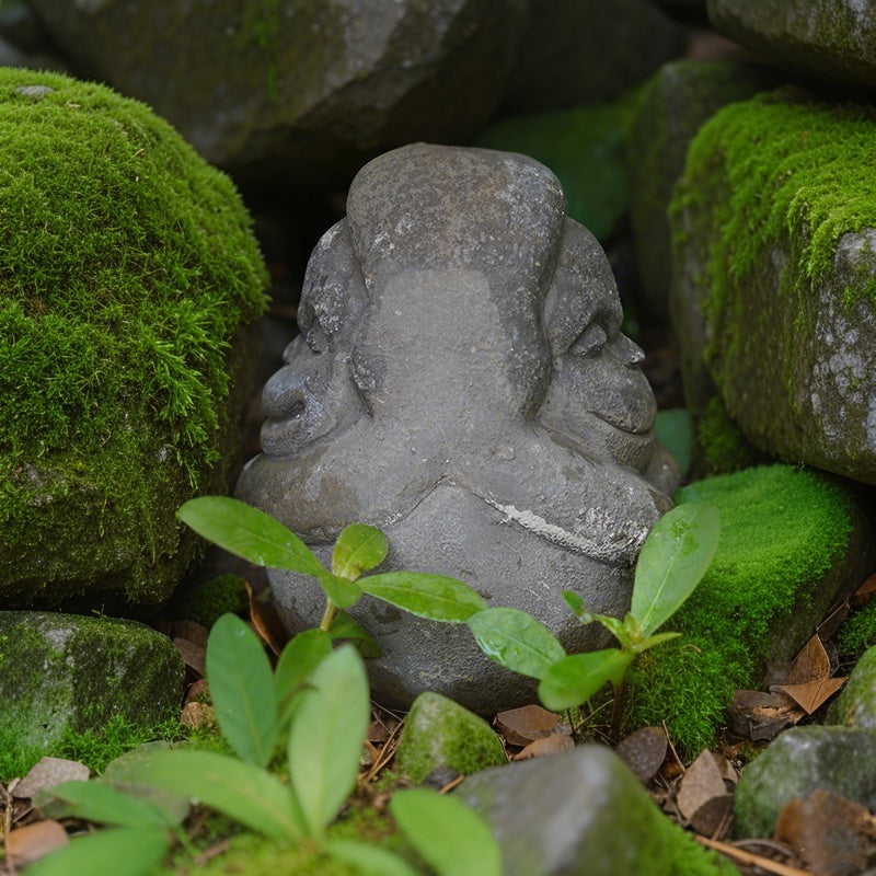 Spirited Away Two-Faced Guardian Statue – Hand-Carved Cement Garden Sculpture, Anime-Inspired Outdoor Decor
