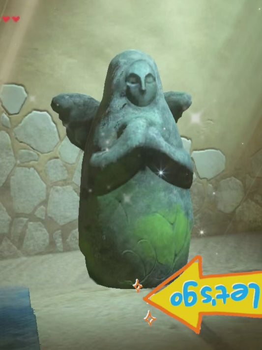 Legend of Zelda: Hylia Goddess Statue – Hand-Painted Cement Warrior Sculpture for Desk & Aquarium